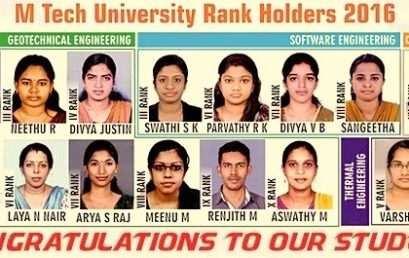 M.Tech UNIVERSITY RANKS-2016 M.Tech UNIVERSITY RANKS-2016