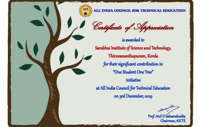 Certificate of Appreciation by AICTE